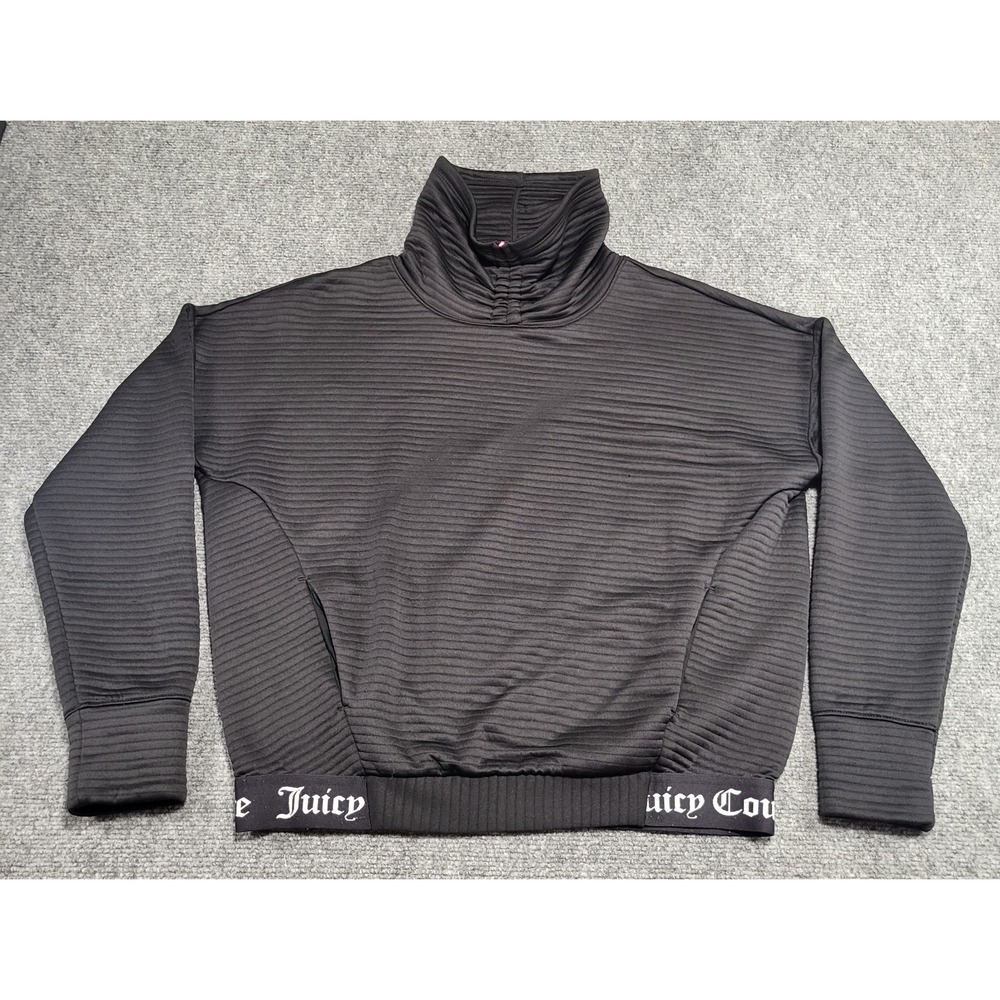 Juicy Couture Sport Horizontal Ribbed Funnel-Neck Sweatshirt Women's Size Medium